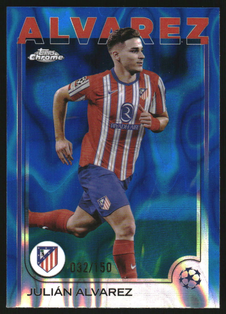 2024-25 Topps Chrome UEFA Club Competitions Blue Lava Refractors #171 Julian Alvarez /150