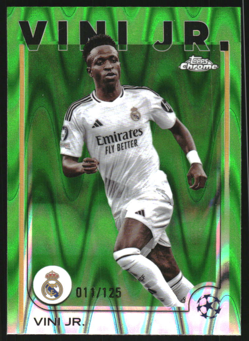 2024-25 Topps Chrome UEFA Club Competitions Neon Green RayWave Refractors #7 Vini Jr. /125