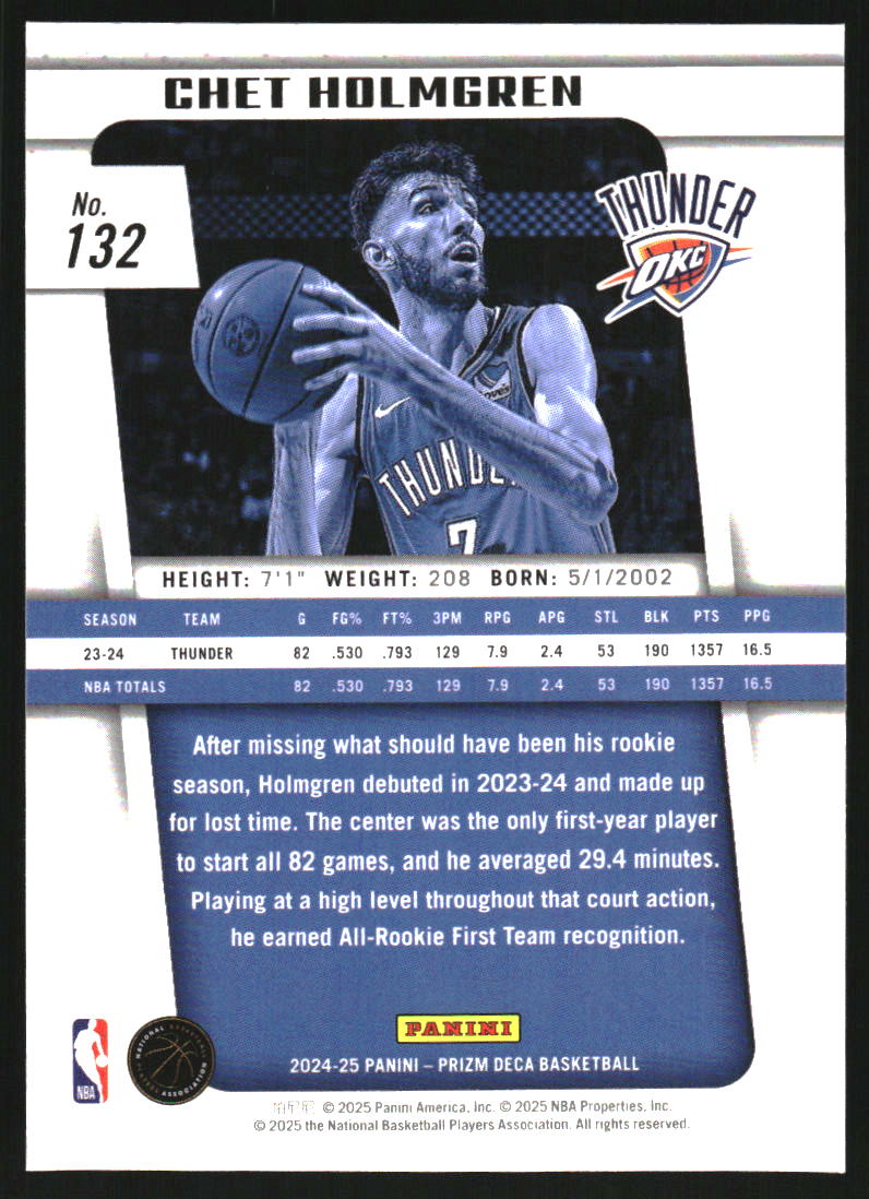 2024-25 Prizm Deca #132 Chet Holmgren on Fanatics Collect