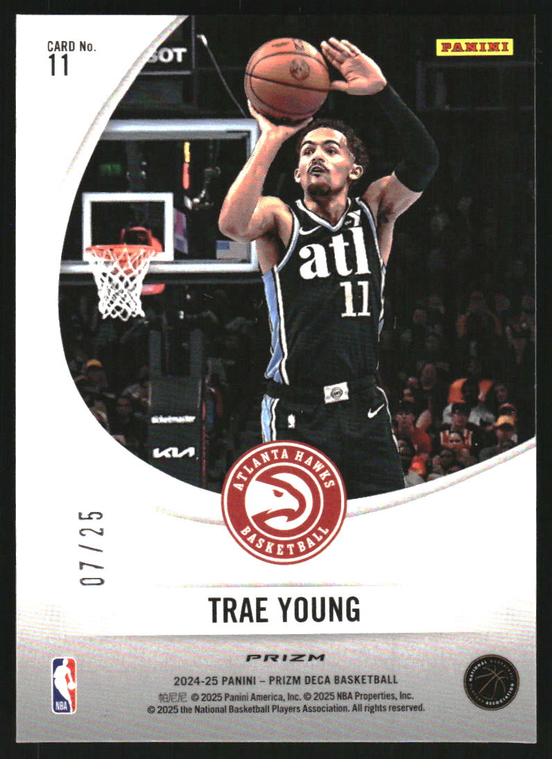2024-25 Prizm Deca Downtown Bound Prizms Mojo #11 Trae Young /25