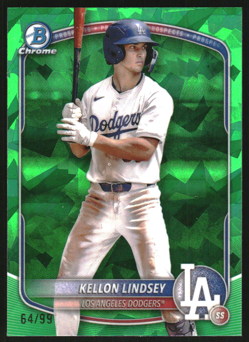 2025 Bowman Chrome Sapphire Prospects Green Refractors #BCP137 Kellon Lindsey