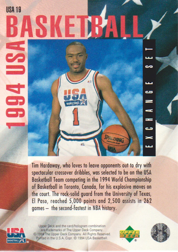 1993-94 Upper Deck SE USA Trade #19 Tim Hardaway back image