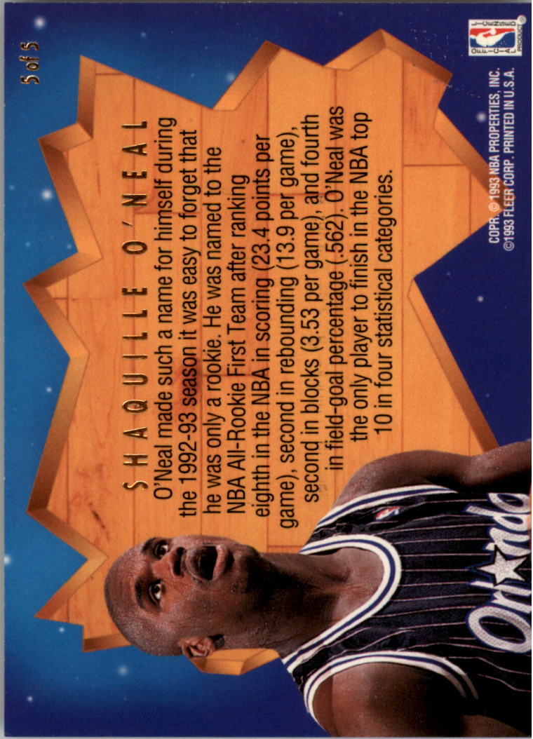 1993-94 Ultra All-Rookie Team #5 Shaquille O'Neal back image