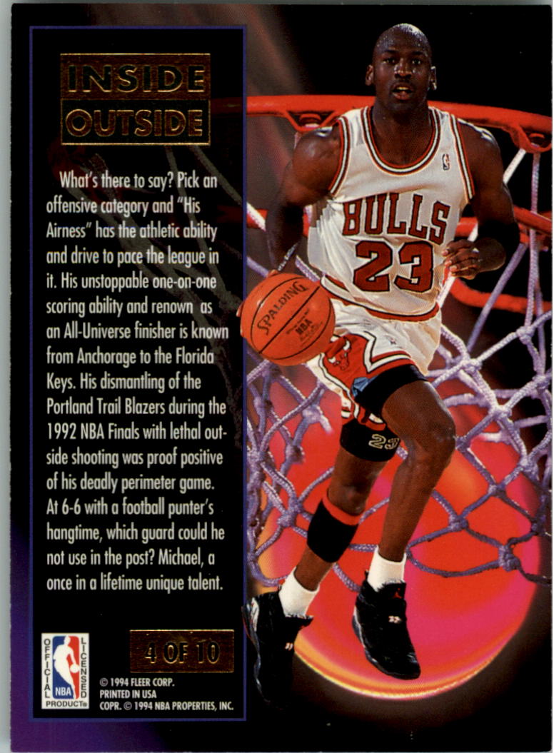 1993-94 Ultra Inside/Outside #4 Michael Jordan back image