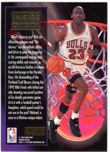 1993-94 Ultra Inside/Outside #4 Michael Jordan back image