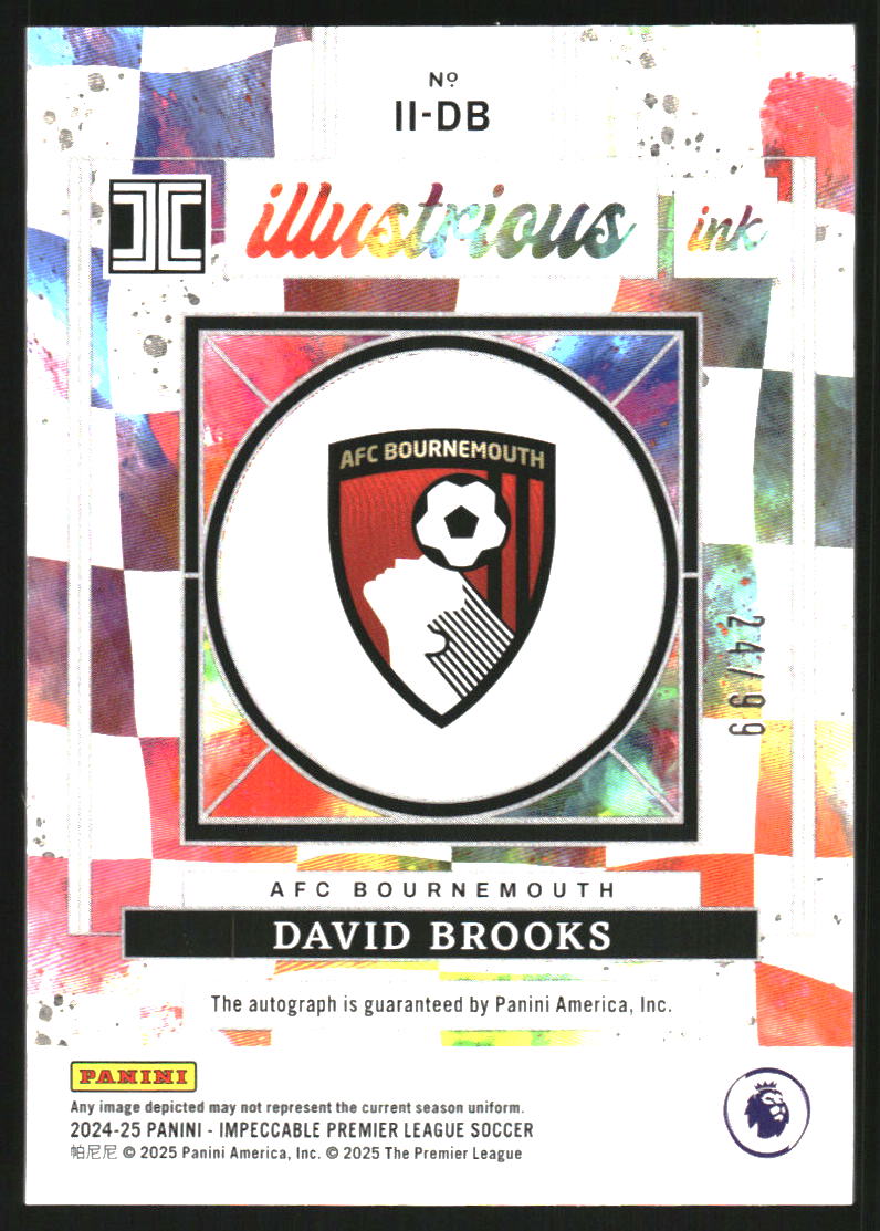 2024-25 Panini Impeccable English Premier League Illustrious Ink #15 David Brooks Auto /99