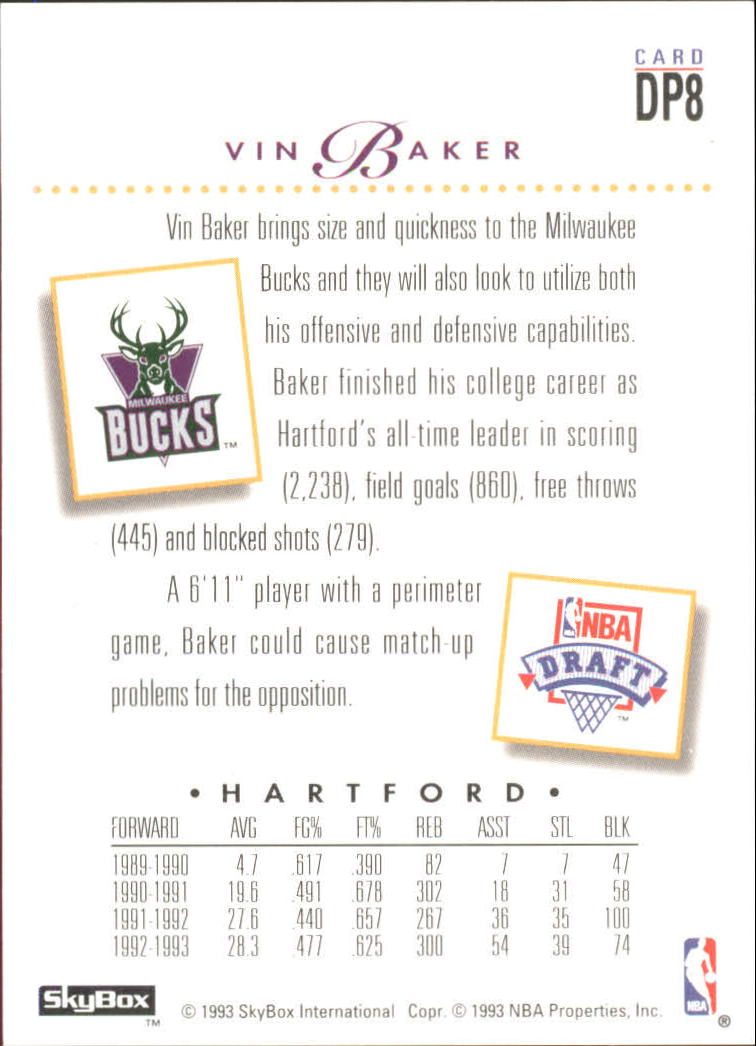 1993-94 SkyBox Premium Draft Picks #DP8 Vin Baker