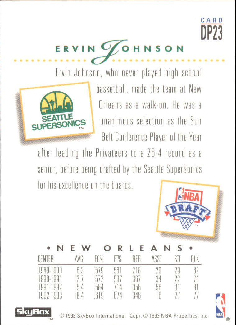 1993-94 SkyBox Premium Draft Picks #DP23 Ervin Johnson