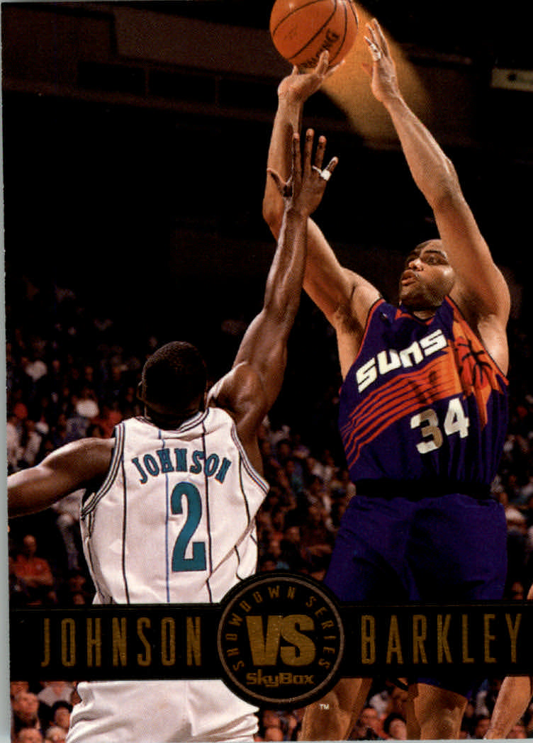 1993-94 SkyBox Premium Showdown Series #SS8 Larry Johnson/Charles Barkley