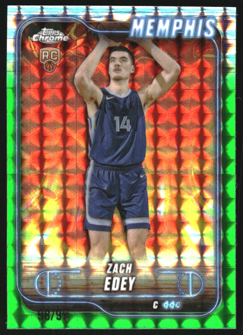 2024-25 Topps Chrome Green Geometric Refractors #152 Zach Edey /99