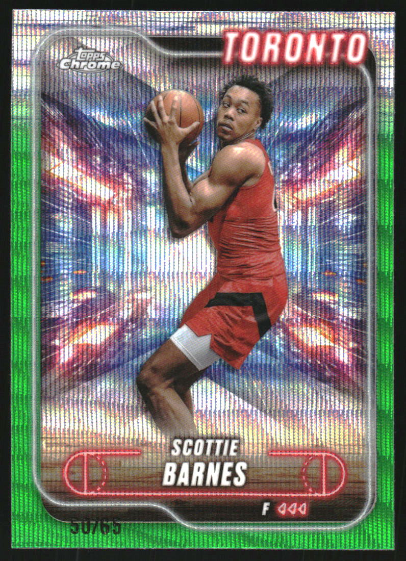 2024-25 Topps Chrome Green Wave Refractors #89 Scottie Barnes /65