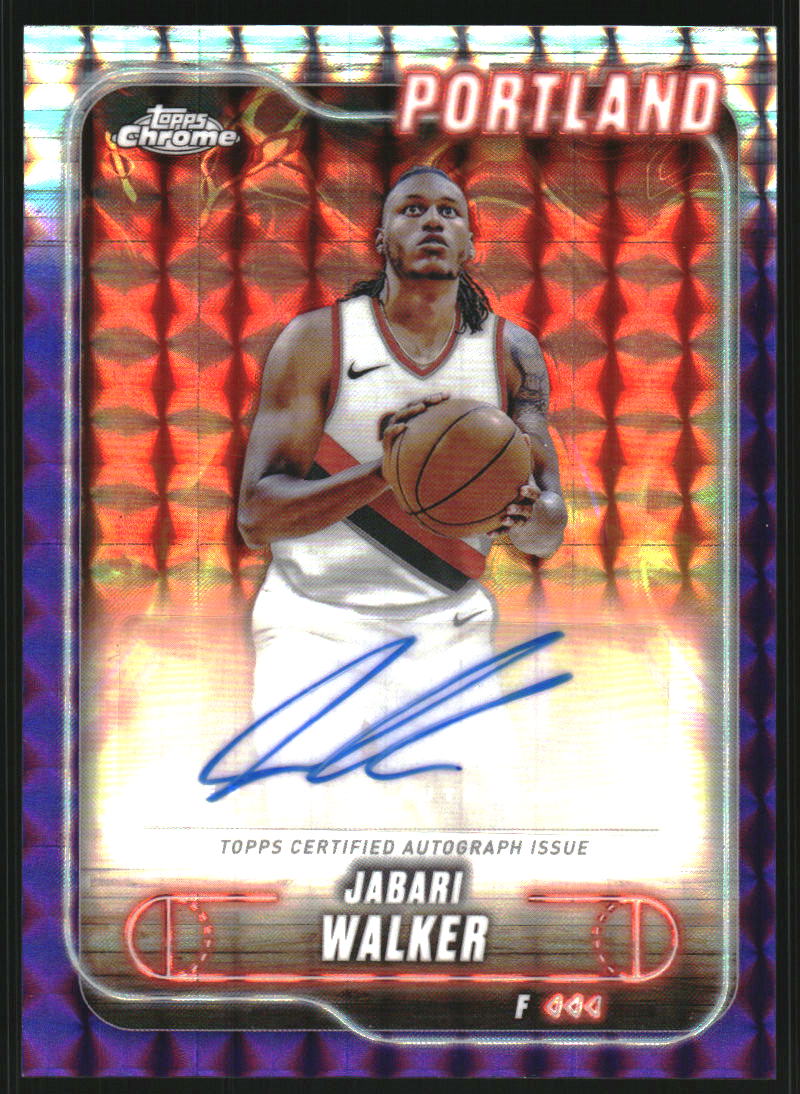 2024-25 Topps Chrome Autographs Purple Geometric Refractors #TCAJWA Jabari Walker