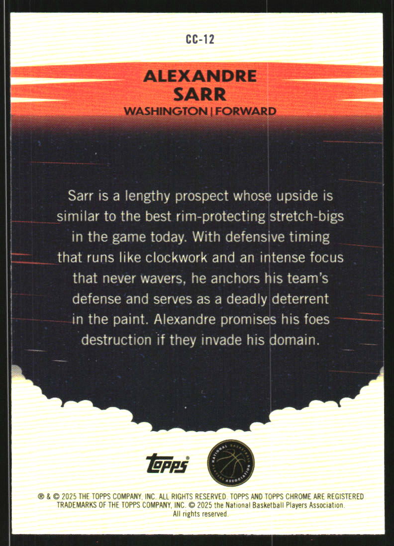 2024-25 Topps Chrome Countdown Complete Topps Green Refractors #CC12 Alexandre Sarr