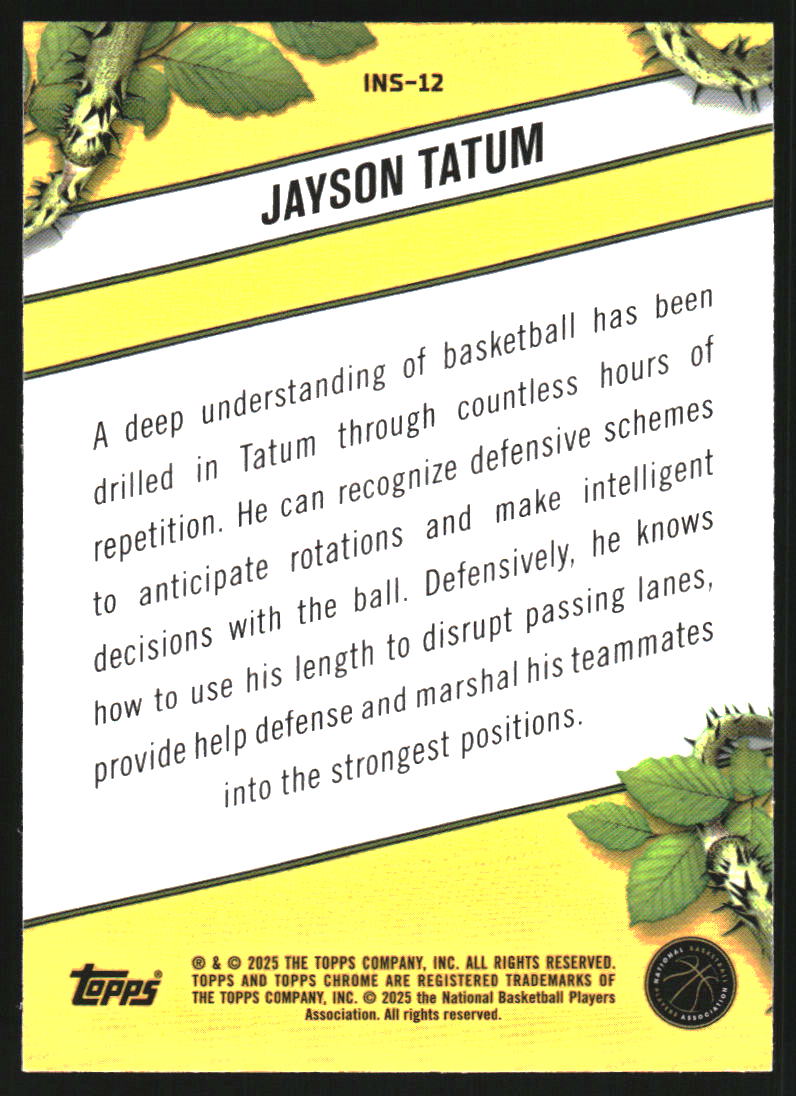 2024-25 Topps Chrome Instinct #INS12 Jayson Tatum