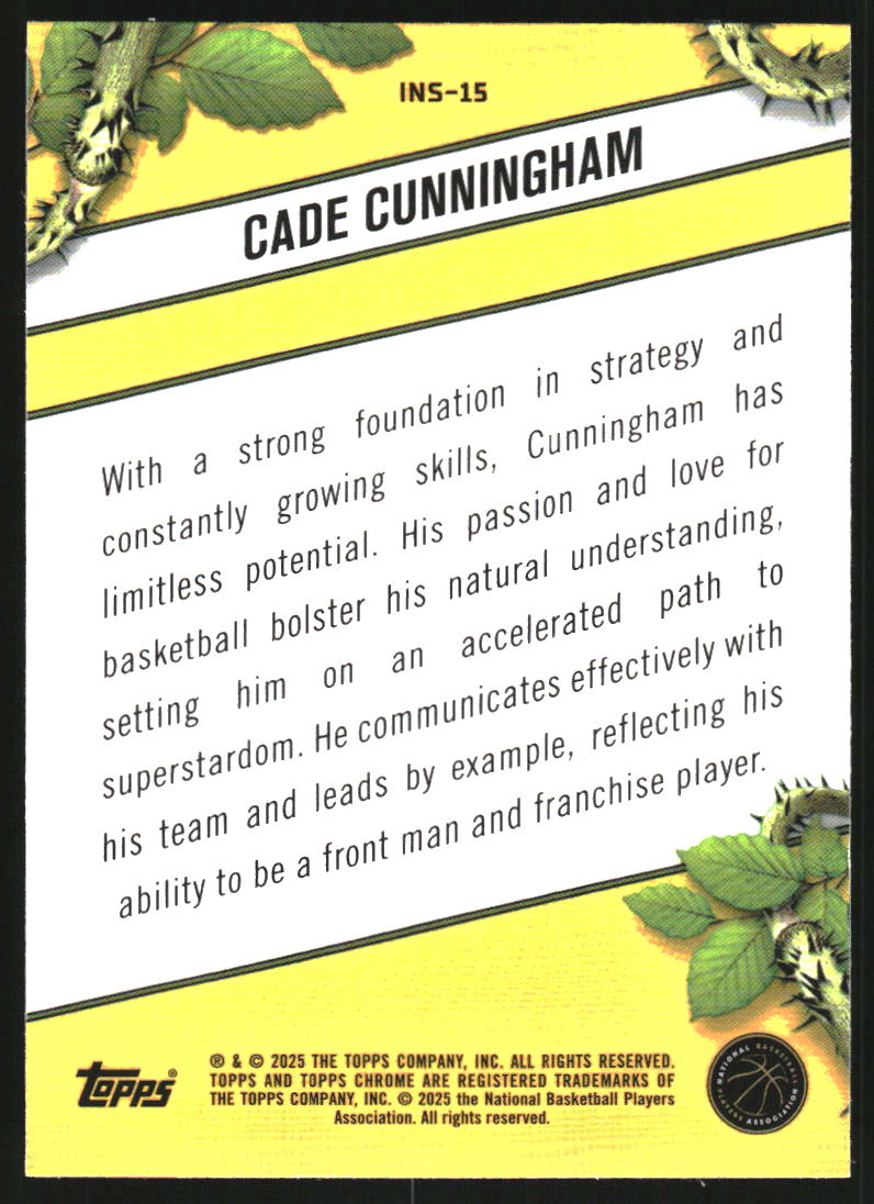 2024-25 Topps Chrome Instinct #INS15 Cade Cunningham