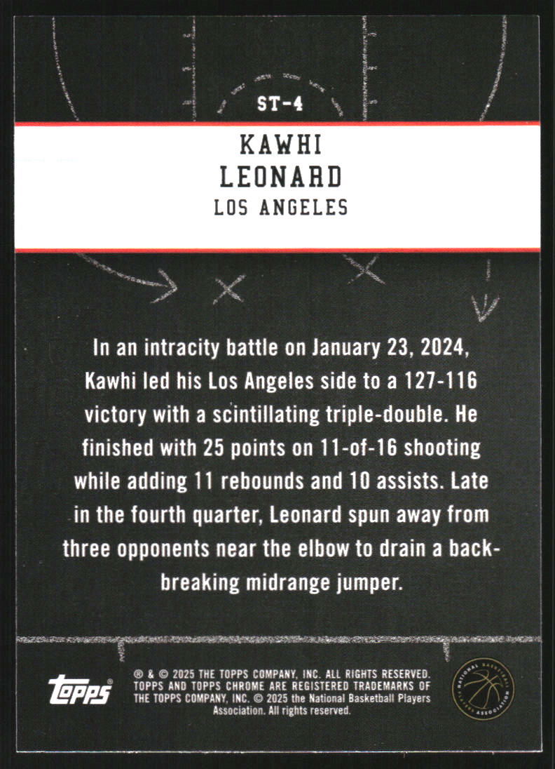 2024-25 Topps Chrome Show and Tell Blue Basketball Refractors #ST4 Kawhi Leonard