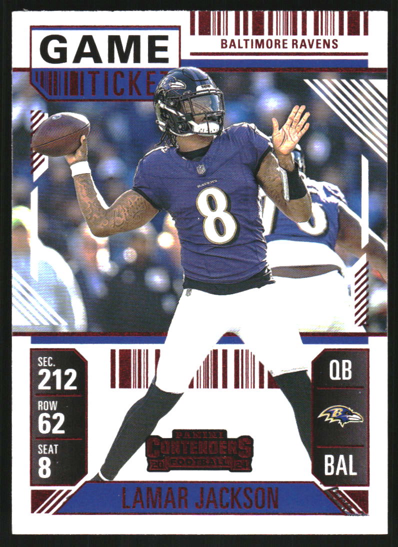 2024 Panini Contenders Game Ticket Red #7 Lamar Jackson