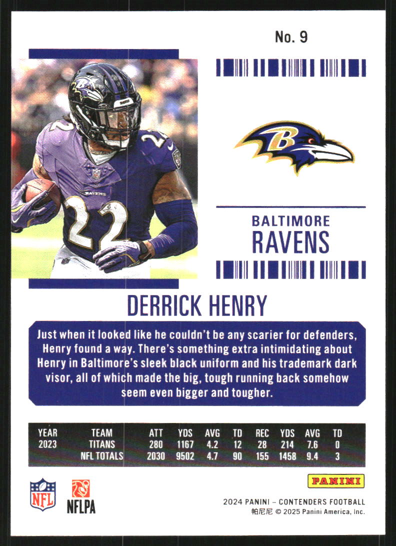 2024 Panini Contenders Red Zone Ticket FOTL #9 Derrick Henry