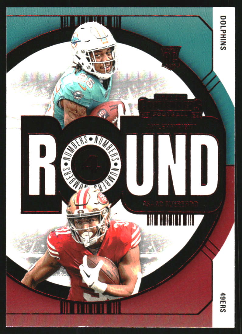 2024 Panini Contenders Round Numbers Red #17 Isaac Guerendo Jaylen Wright