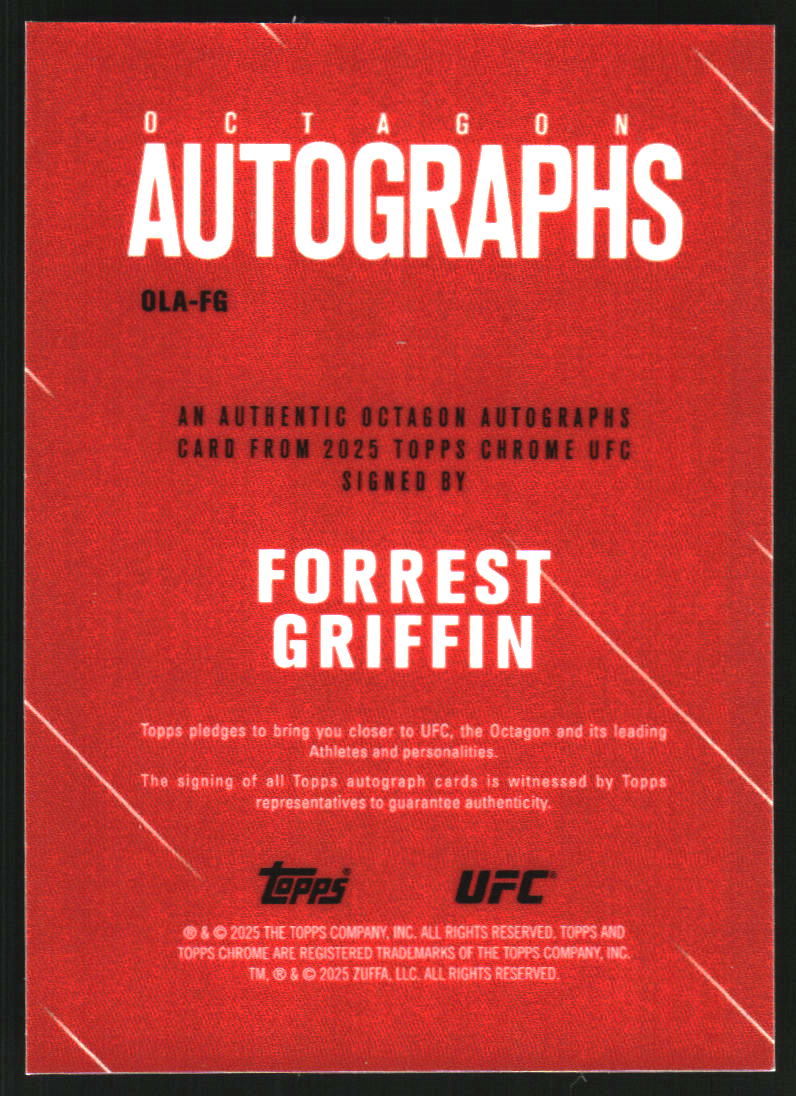 2025 Topps Chrome UFC Octagon Legends Autographs Geometric Aqua #OLAFG Forrest Griffin