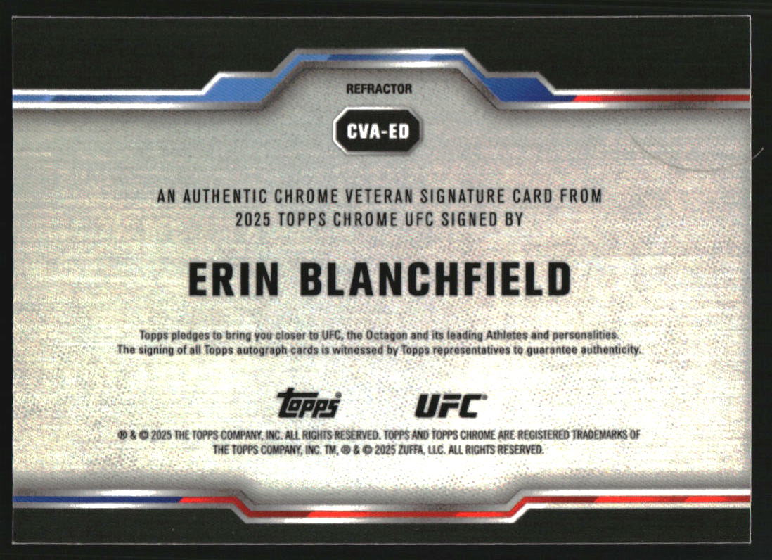 2025 Topps Chrome UFC Chrome Veteran Autographs Refractors #CVAED Erin Blanchfield