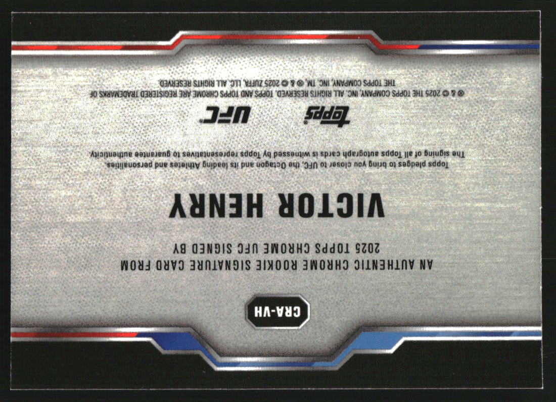 2025 Topps Chrome UFC Chrome Rookie Autographs #CRAVH Victor Henry