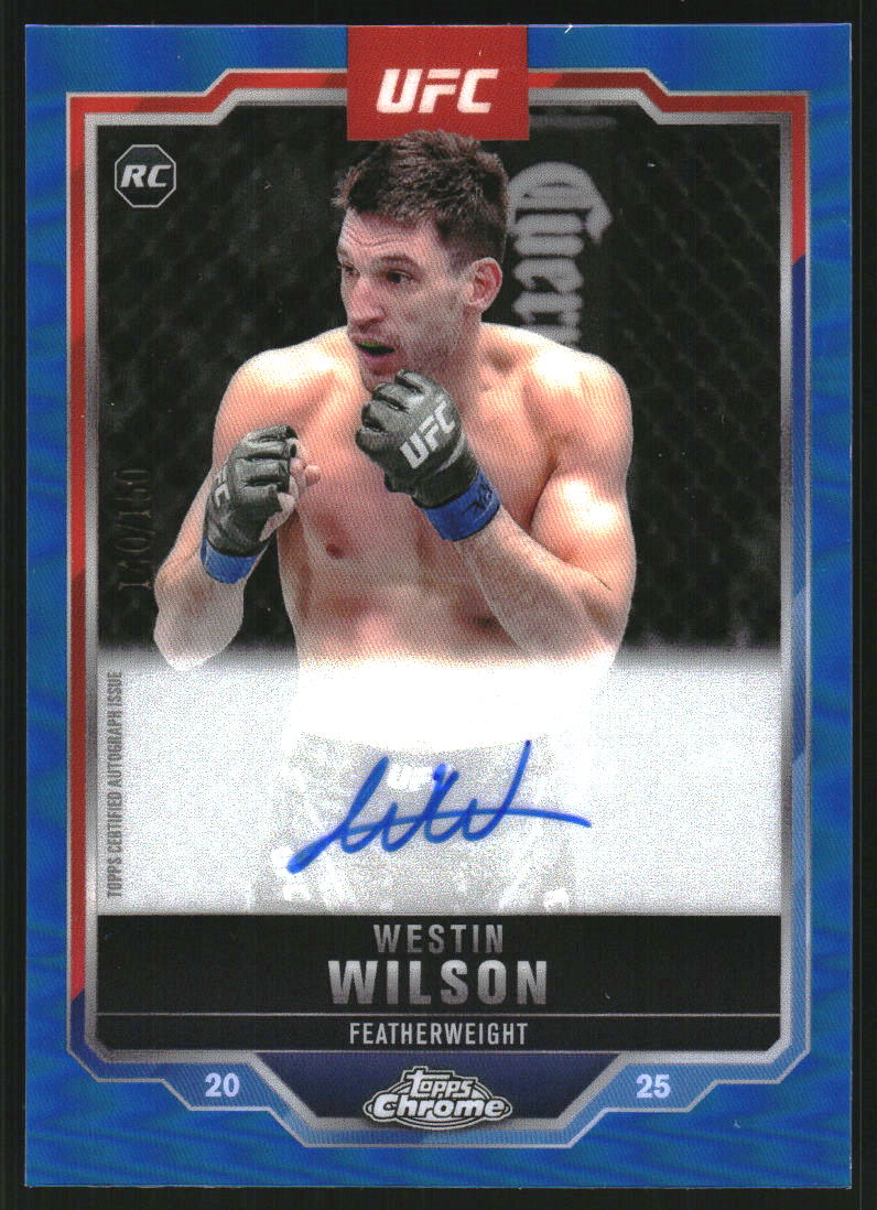2025 Topps Chrome UFC Chrome Rookie Autographs Blue Refractors #CRAWW Westin Wilson