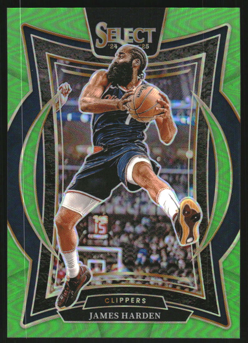2024-25 Select Neon Green Prizms #57 James Harden /75