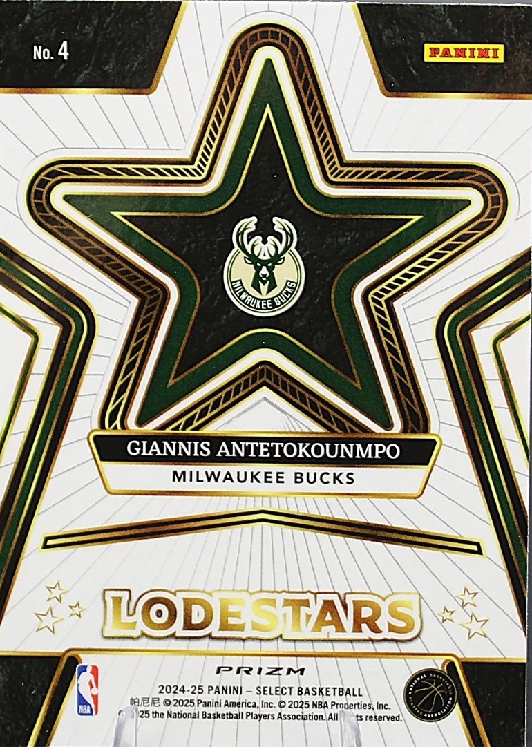 2024-25 Select Lodestars Silver Prizms #4 Giannis Antetokounmpo back image