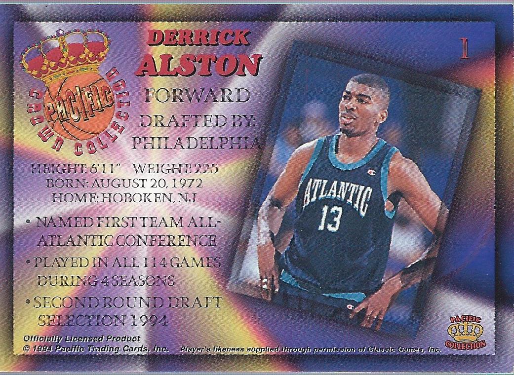 1994 Pacific Prisms #1 Derrick Alston back image
