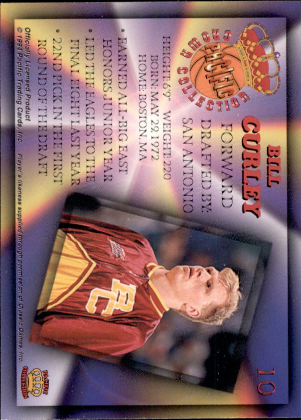 1994 Pacific Prisms #10 Bill Curley back image