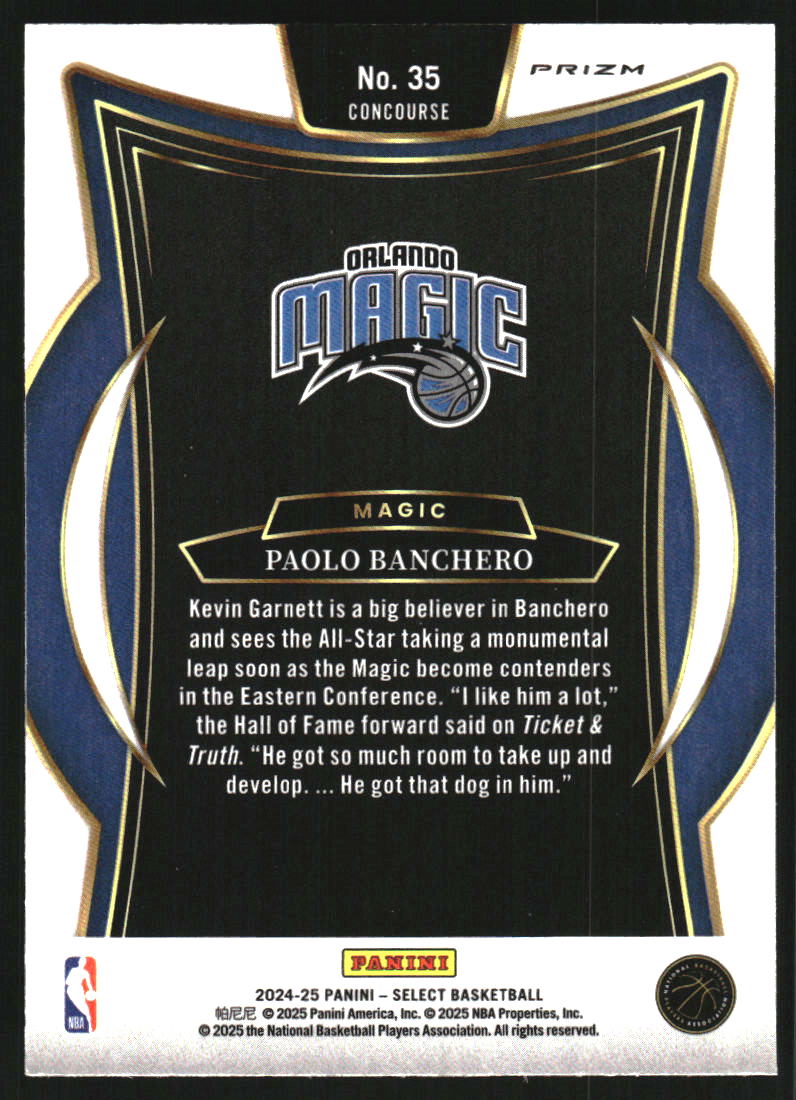 2024-25 Select Blue Cracked Ice Prizms #35 Paolo Banchero