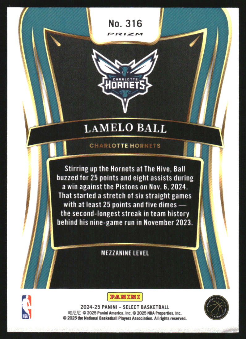 2024-25 Select Blue Prizms #316 LaMelo Ball