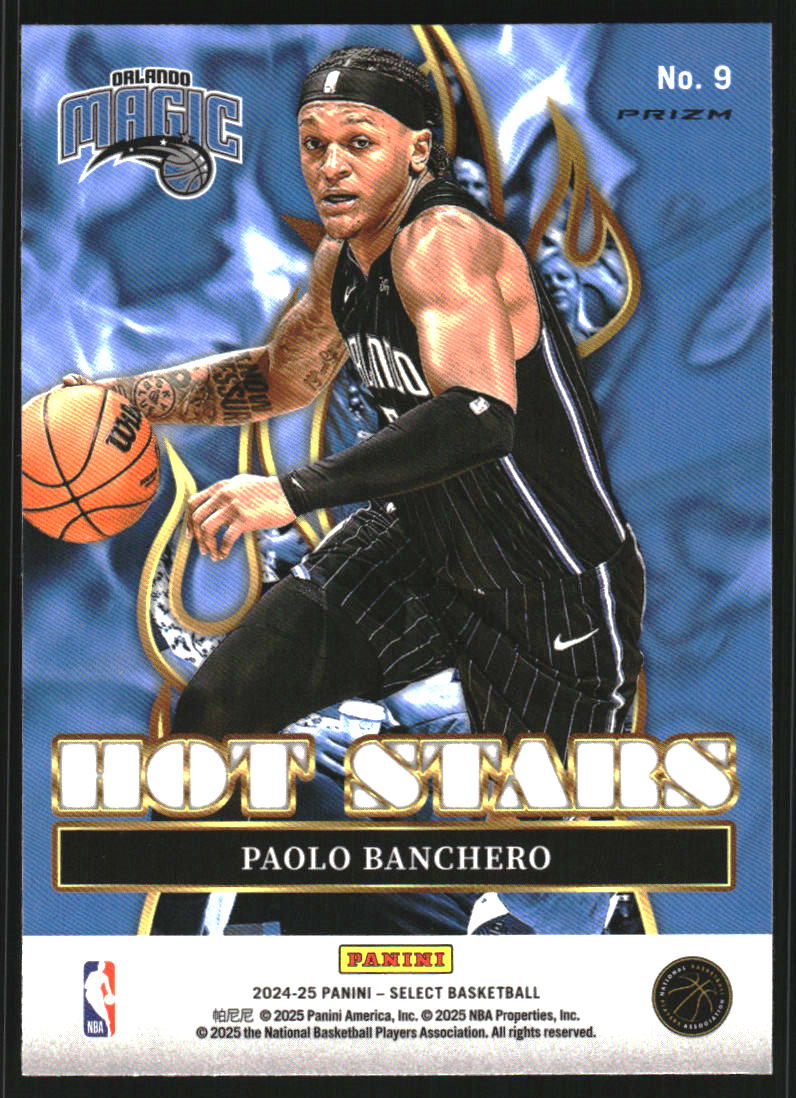 2024-25 Select Hot Stars Green Prizms #9 Paolo Banchero