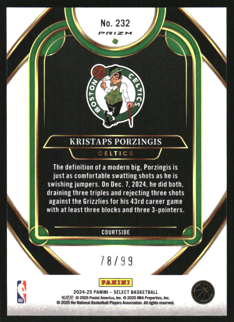 2024-25 Select Light Blue Disco Prizms #232 Kristaps Porzingis /99