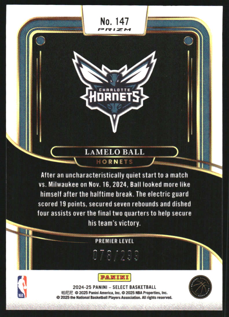 2024-25 Select Light Blue Prizms #147 LaMelo Ball /299