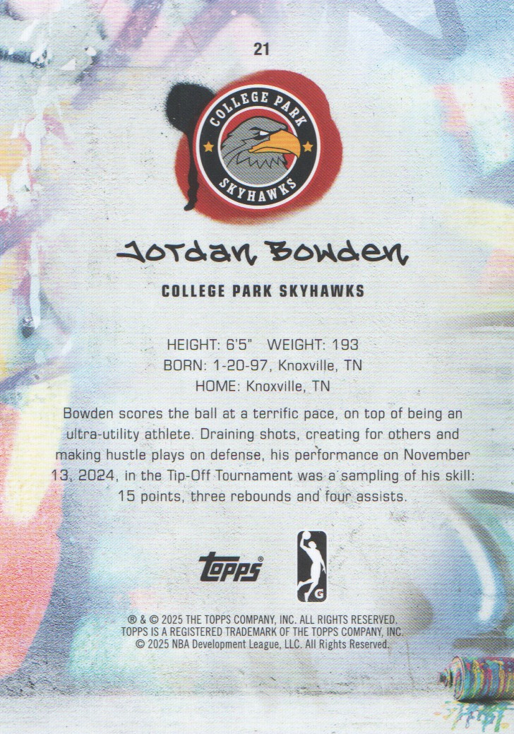 2024-25 Topps G League Basketball BASE Cards: Pick from List (#1-100) - Picture 37 of 177