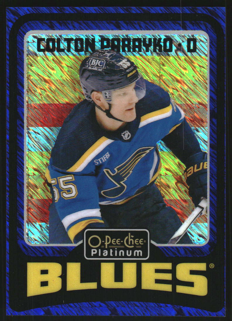 2024-25 O-Pee-Chee Platinum Retro Blue Luster #R44 Colton Parayko /100