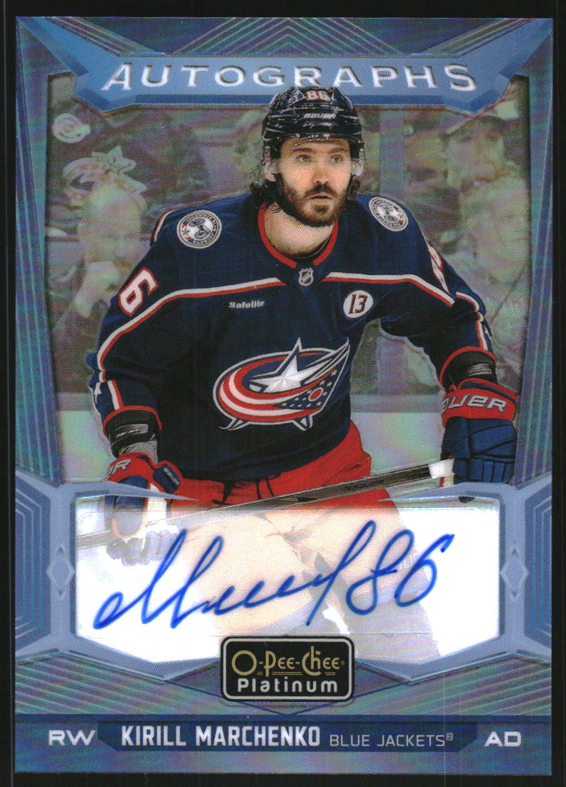2024-25 O-Pee-Chee Platinum Blue Rainbow Autographs #BAKM Kirill Marchenko Auto