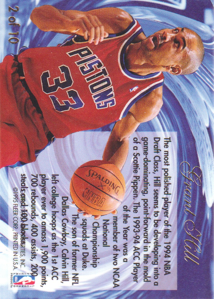 1994-95 Flair Wave of the Future #2 Grant Hill back image