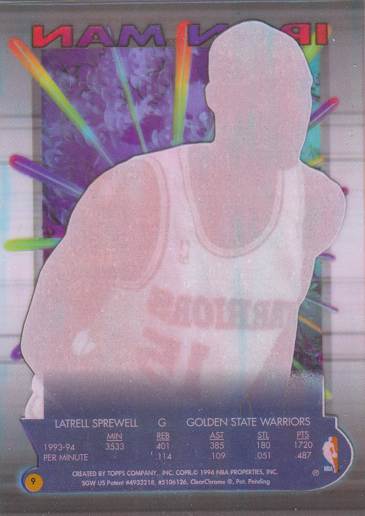 1994-95 Finest Iron Men #9 Latrell Sprewell back image
