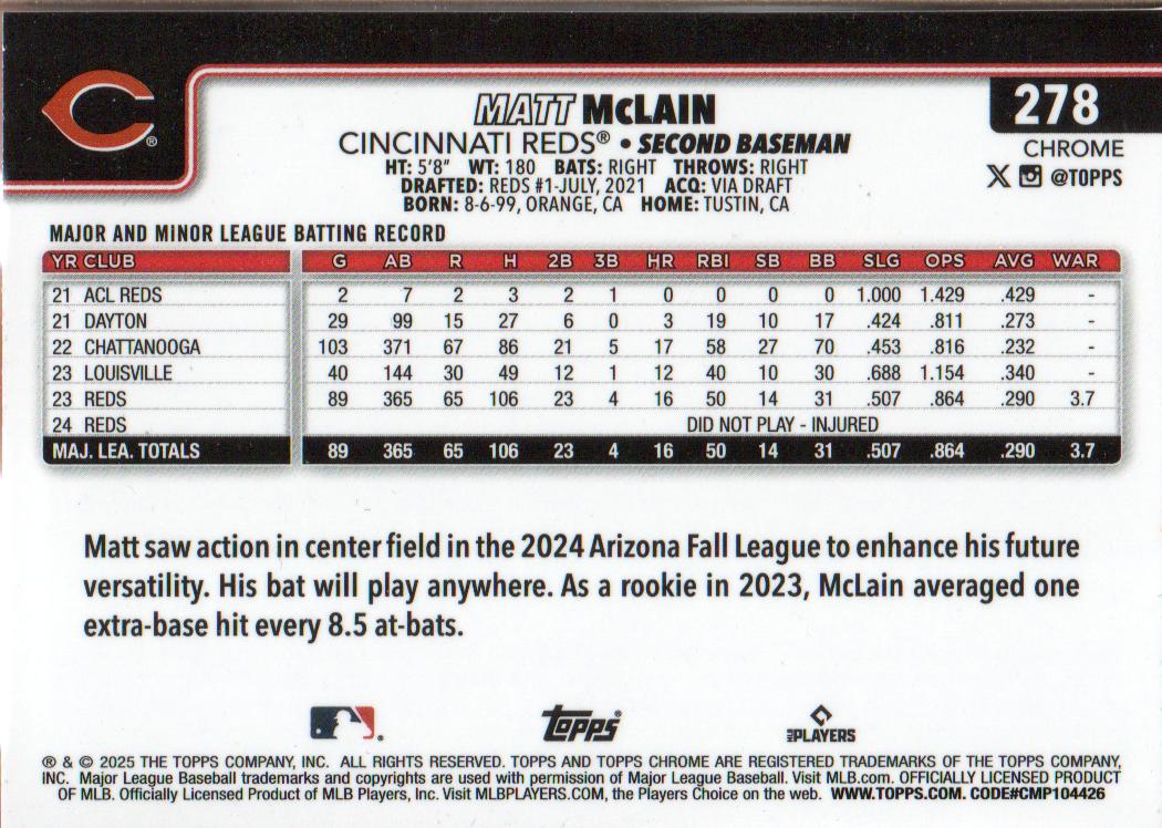 2025 Topps Chrome Baseball Negative Refractors: Pick from List | eBay