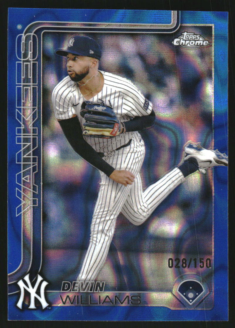 2025 Topps Chrome Blue Lava Refractors #153 Devin Williams /150