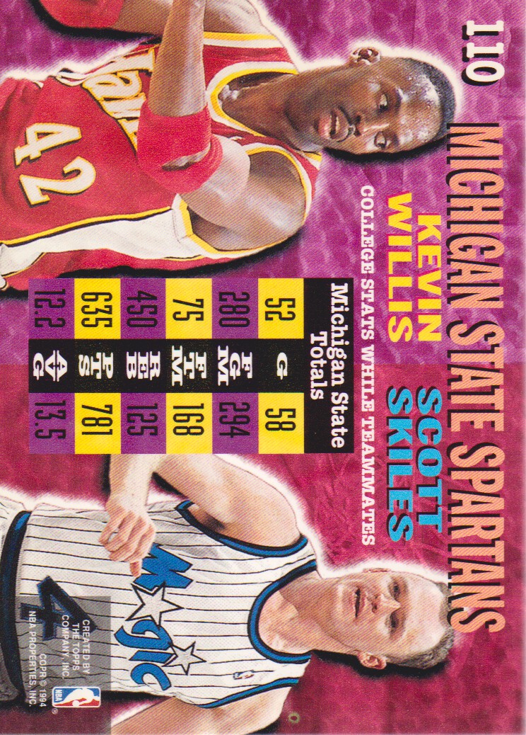 1994-95 Stadium Club Super Teams NBA Finals #110 Scott Skiles CT/Kevin Willis CT back image