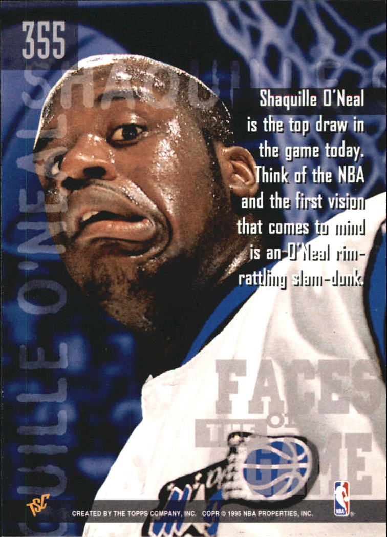 1994-95 Stadium Club Super Teams NBA Finals #355 Shaquille O'Neal FG back image