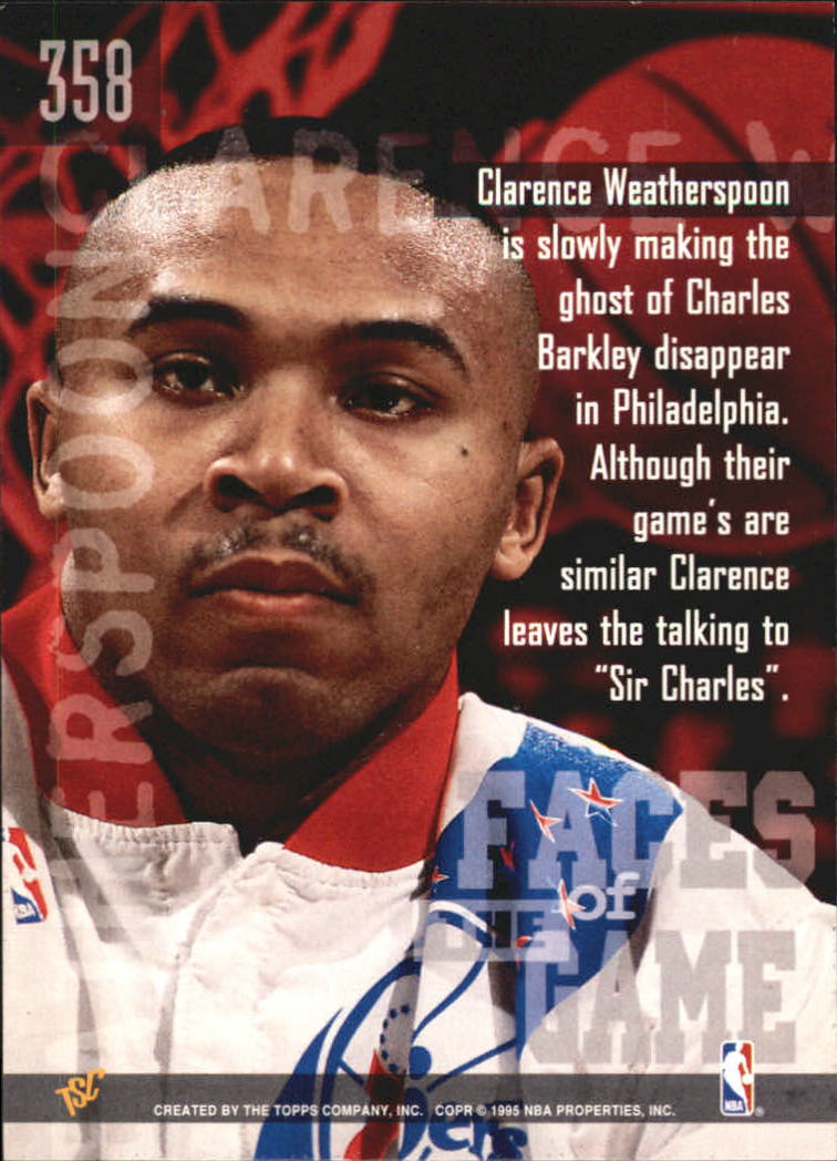 1994-95 Stadium Club Super Teams NBA Finals #358 Clarence Weatherspoon FG back image