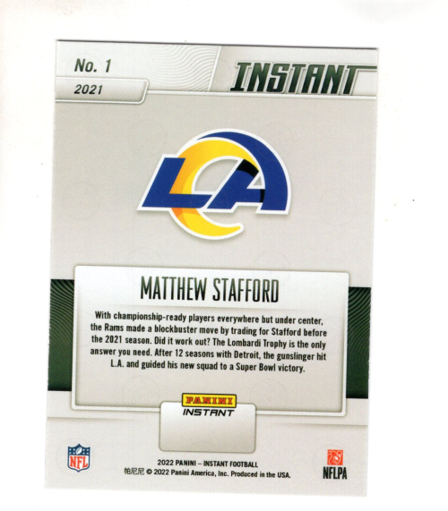 B6929- 2022 Panini Instant Super Bowl LVI Champions -Tú eliges- 15+ ENVÍO GRATUITO A EE. UU. - Imagen 3 de 7