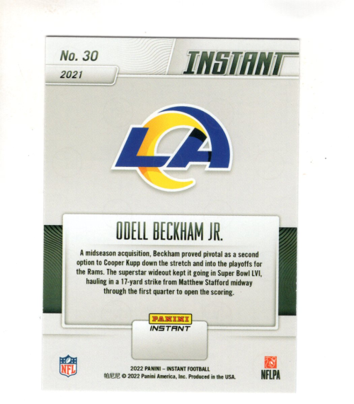 B6929- 2022 Panini Instant Super Bowl LVI Champions -Tú eliges- 15+ ENVÍO GRATUITO A EE. UU. - Imagen 7 de 7