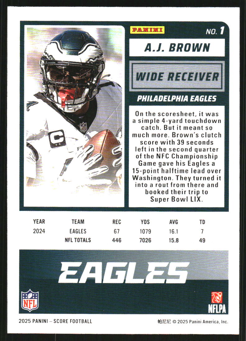 2025 Score Circular #1 A.J. Brown /299