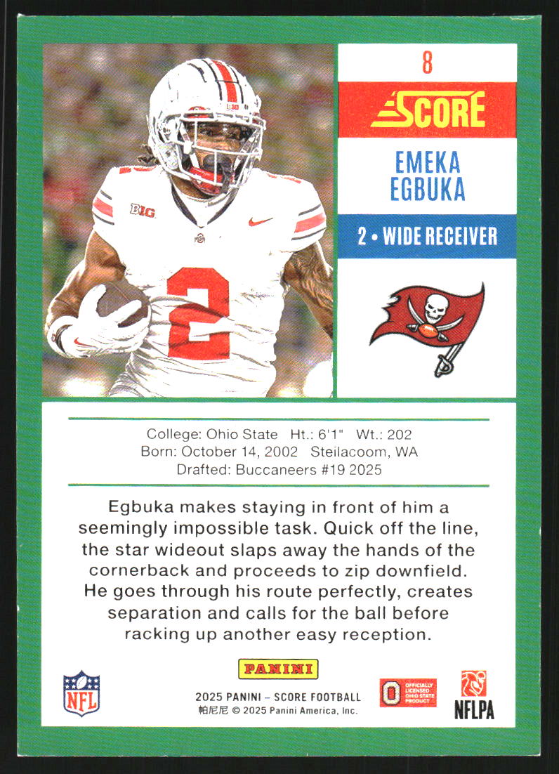 2025 Score Anniversary Rookie Gold #8 Emeka Egbuka